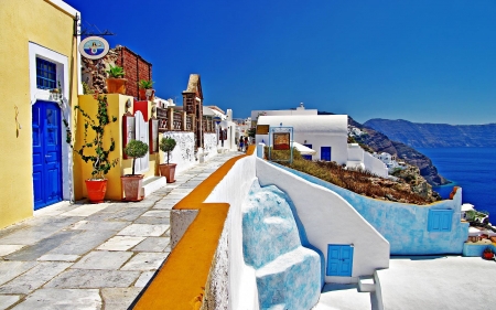 Beautiful colors of Greece - santorini, pretty, colorful, nature, greece, colors, houses, architecture