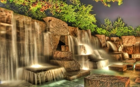 :-) - HD, water, waterfall, stones