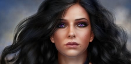 Yennefer - fantasy, elena roslyakova, the witcher, yennefer, alenaekaterinburg, face, brunette, luminos