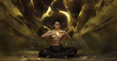 Breaking spell - breakingspel, fantasy, man, art, gal or, luminos