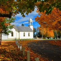 Church yard in Fall