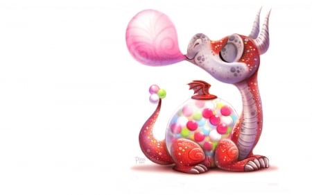 Dragum - piper thibodeau, fantasy, dragon, funny, red, cute, pink