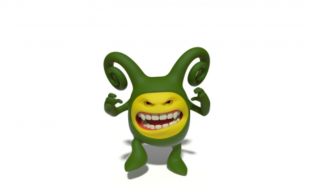 Monkey smile - yellow, green, smile, monkey, oleg zhevelev, fantasy