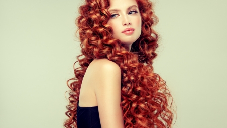 Beauty - curls, woman, face, redhead, girl, hair, model