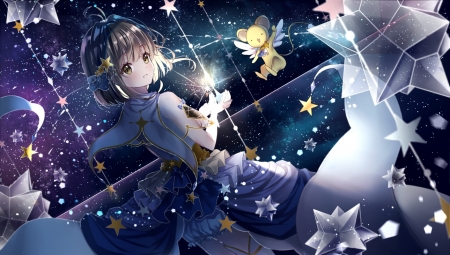 Kinomoto Sakura - card captor, sakura, girl, blue, anime, kinomoto, manga