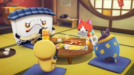 Yo Kai at the Table - Table, Game, Food, Yokai