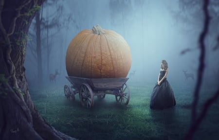 :) - creative, fantasy, giant, rafy a, halloween, girl, pumpkin