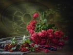 Still life with garden roses