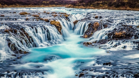 Bruarfoss Waterfall - cool, bruarfoss, river, waterfall, fun, nature