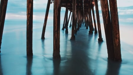 Underneath Pier - underneath, piers, nature, beaches