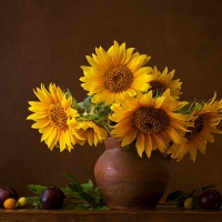 Still life with sunflowers