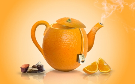 :) - fantasy, funny, commercial, fruit, teapot, orange, creative, add