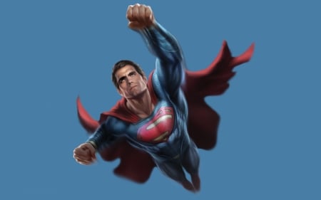 Superman - movie, henry cavill, fantasy, luminos, man, red, comics, blue, superman