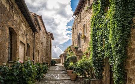 Street in Italy - street, houses, town, italy, alley, old