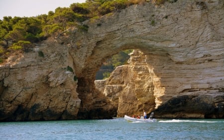 Arc San Felice, Vieste, Italy - rock, arc, water, Italy