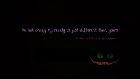 :D - cheshire cat, black, word, pisici, quote, pink