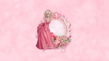 :) - dress, girl, card, pink, maryline cazenave