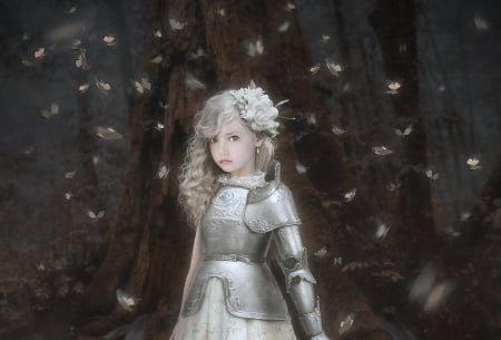 Hope - george redreev, girl, copil, child, armor, fantasy, hope, cute, art, luminos