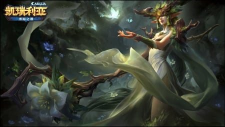 Forest Queen - forest, fantasy, luminos, girl, queen, huazha l