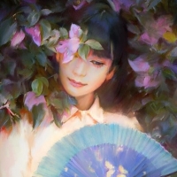 Girl with fan