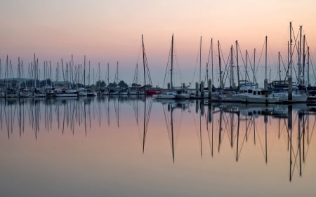 Marina in Richmond, California - yachts, marina, twilight, USA