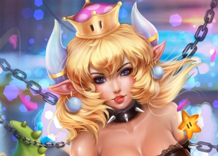 Bowsette - alexandra cvetkova, bowsette, girl, frumusete, fantasy