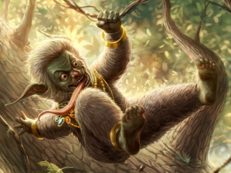 The monkey king - creature, fantasy, king, god, art, monkey, luminos