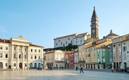 Piran, Slovenia - city, piran, slovenia, houses