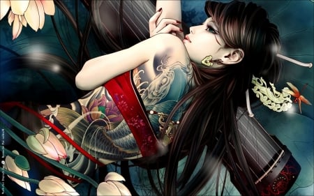 Tattoo Girl - Fantasy, Girl, CGI, Art