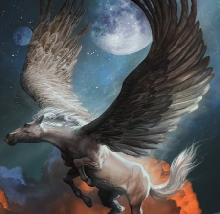 Pegasus - wings, eddie smith, pegasus, fantasy, luminos, art