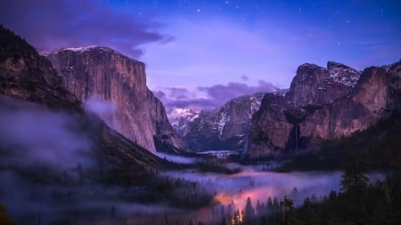 Yosemite under Twilight Stars