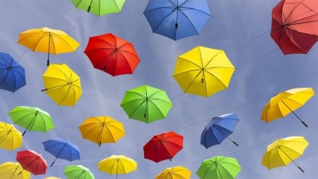 umbrellas - abstract, fun, collage, cool, umbrellas