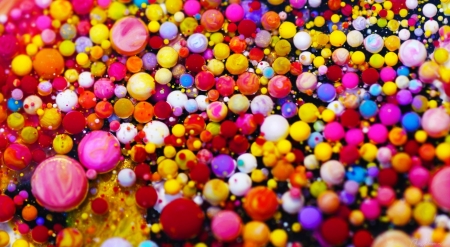 Abstract - abstract, yellow, ruslan khasanov, blue, ball, pink, colorful, white, texture, dot