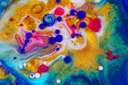 Sweet galaxy - abstract, skin, yellow, ruslan khasanov, blue, sweet galaxy, pink, colorful, texture, luminos, dot