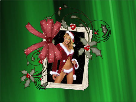 Christmas Picture - christmas, blonde, frame, sexy