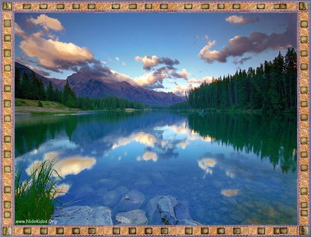 Mirror in the Water - landscape, lake, sky