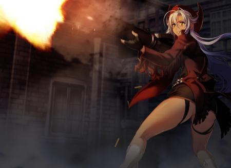 BLAZING GUN - anime, gun, blazing, warrior