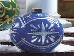 blue christmas ornament