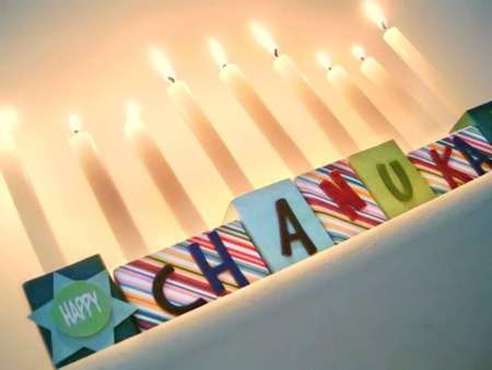 Pastel Menorah - chanukah, hanukkah, holiday, blue, menorah, candles, pale, light