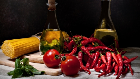 spaghetti - spaghetti, italian food, extra virgin olive oil, tomatoes