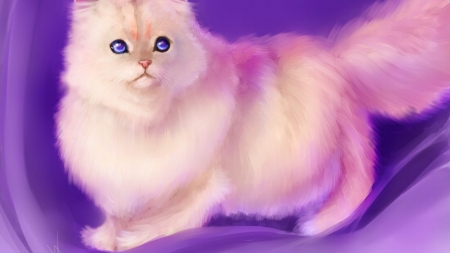 cats-digital-animal-purple-feline-art-wallpapers - Lila, Blaueaugen, Cats, Deutschland