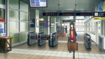 Flying Witch - flying, airport, anime, air