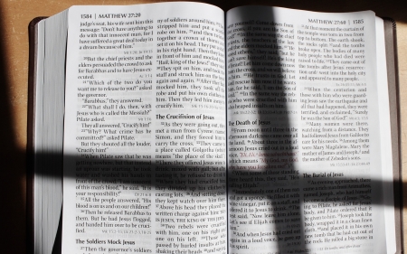 Bible and Cross - cross, bible, book, shadow