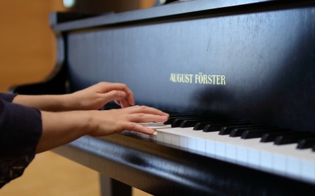 Playing Piano - piano, music, hands, playing