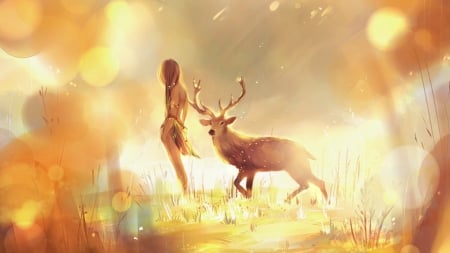 :-) - hd, maiden, art, deer