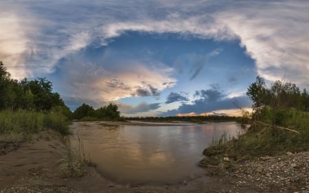 Amazing Sky - nature, sky, lake, cloud