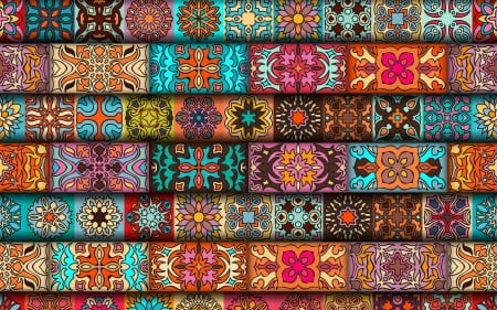 Colorful Ornaments - ornaments, texture, vector, colors, abstract