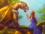 Girl and Dragon Friendship