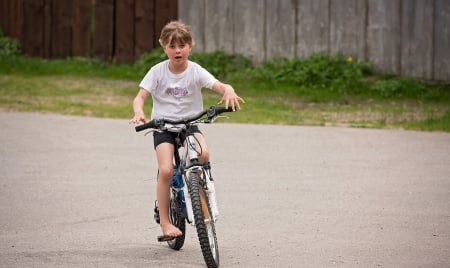 Little girl - dainty, pretty, summer, pink, pure, leg, Hand, child, fair, princess, face, nice, riding, bonny, kid, childhood, beauty, baby, Hair, Belle, comely, white, green, cute, bicycle, wall, wallpaper, play, people, blonde, grass, DesktopNexus, sightly, beautiful, photography, girl, lovely, sweet, street, barefoot, little, adorable, feet