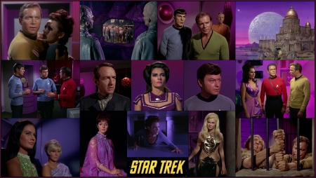 Purple and Violet Trek Version Two - star trek, kirk, the original star trek, scotty, gem, spock, pike, castle, losira, talosians, mccoy